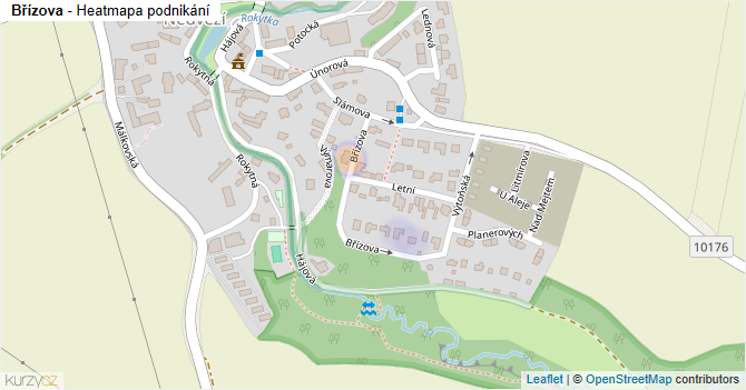 Břízova - mapa podnikání