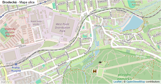 Brodecká - mapa ulice