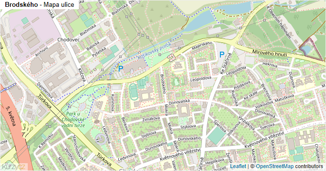 Brodského - mapa ulice