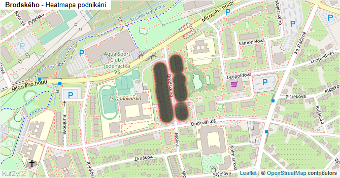 Brodského - mapa podnikání