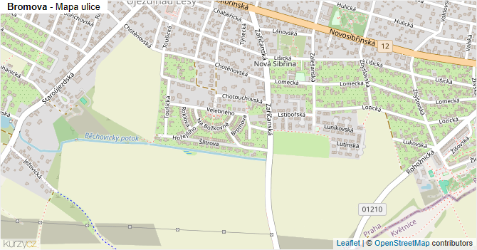 Bromova - mapa ulice