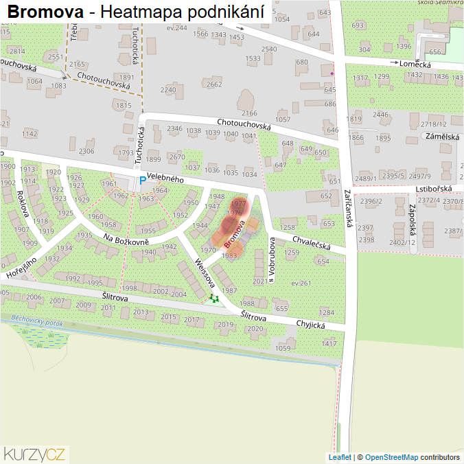 Mapa Bromova - Firmy v ulici.