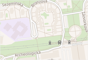 Bronzová v obci Praha - mapa ulice