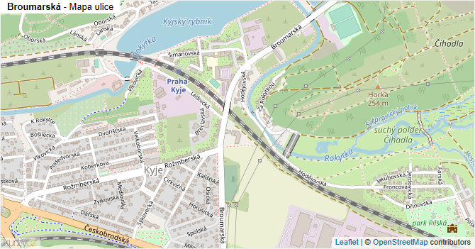 Broumarská - mapa ulice