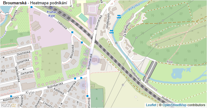 Broumarská - mapa podnikání