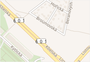 Broumovská v obci Praha 11 - mapa ulice