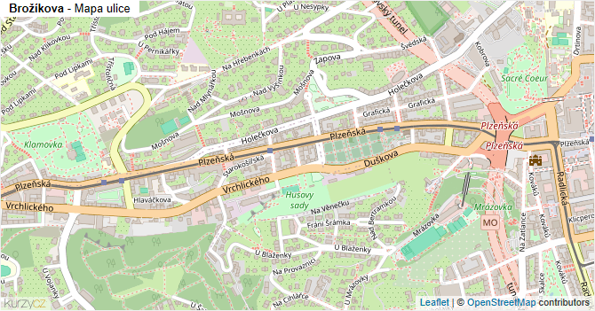 Brožíkova - mapa ulice