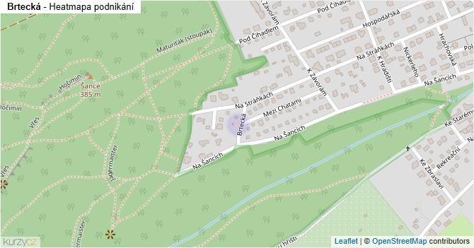 Brtecká - mapa podnikání