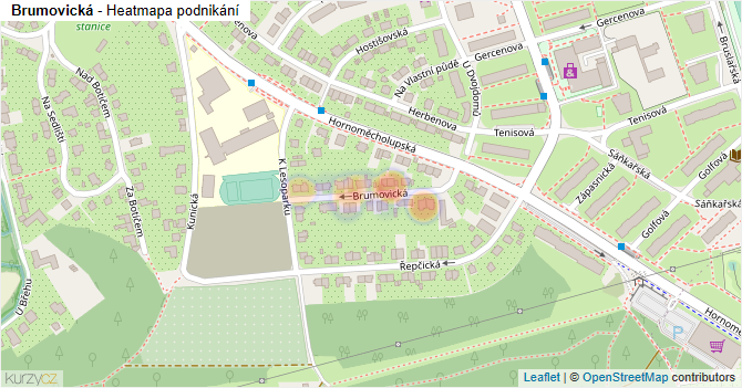 Brumovická - mapa podnikání