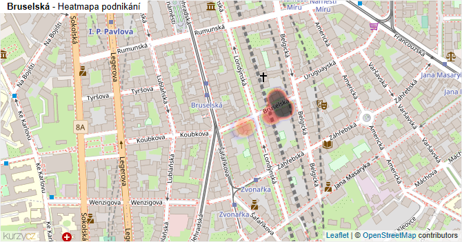 Bruselská - mapa podnikání