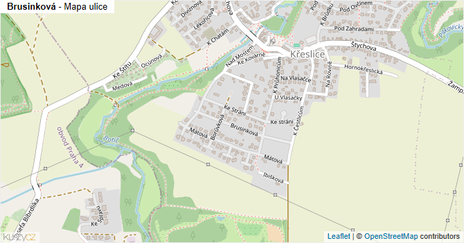 Brusinková - mapa ulice