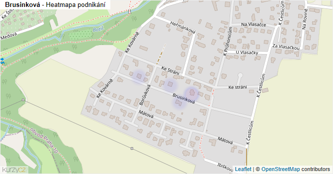 Brusinková - mapa podnikání