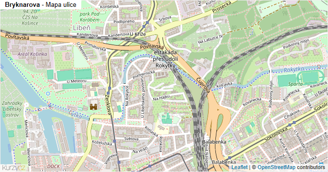 Bryknarova - mapa ulice