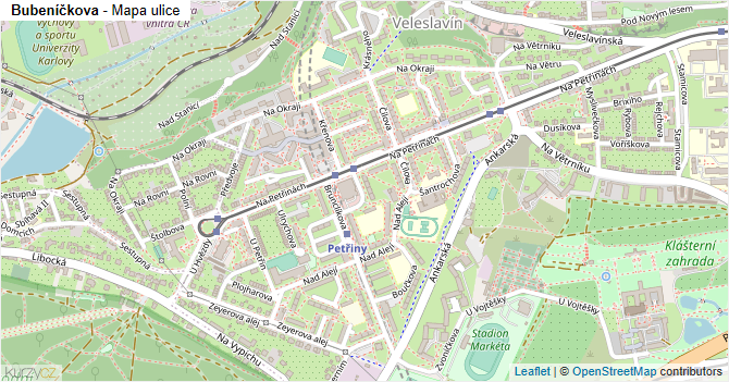 Bubeníčkova - mapa ulice