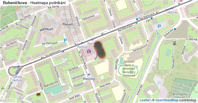 Bubeníčkova - mapa podnikání