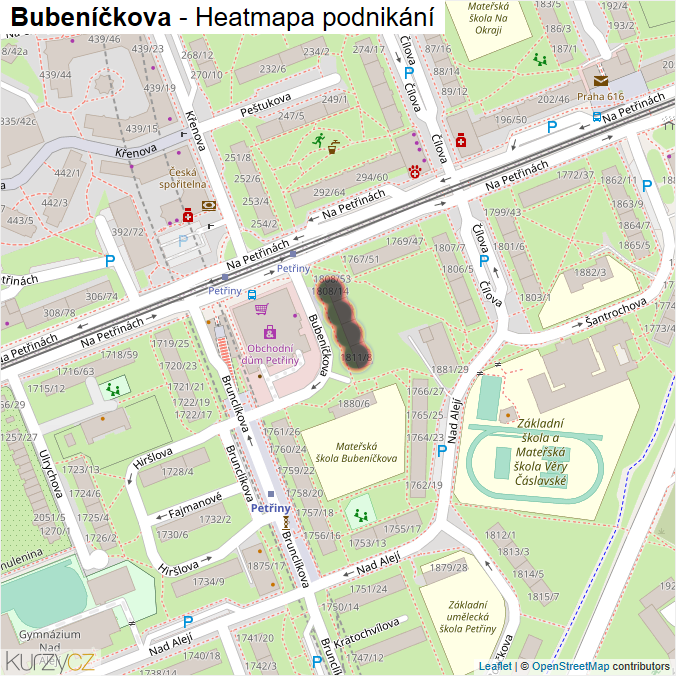 Mapa Bubeníčkova - Firmy v ulici.