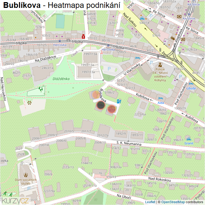 Mapa Bublíkova - Firmy v ulici.