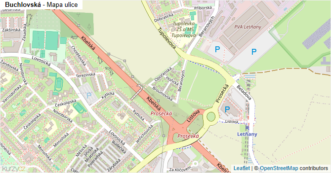 Buchlovská - mapa ulice