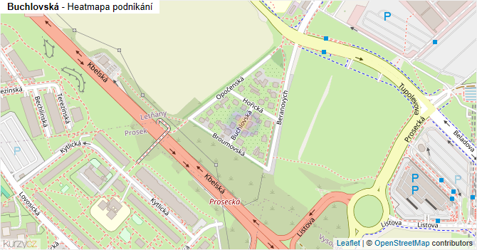 Buchlovská - mapa podnikání