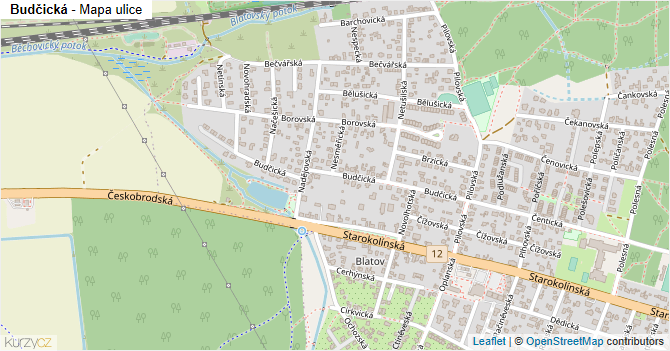 Budčická - mapa ulice