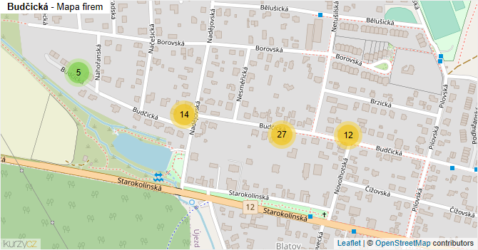 Budčická - mapa firem