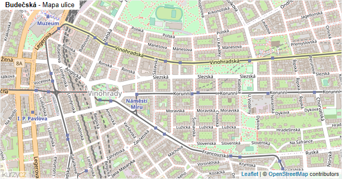 Budečská - mapa ulice