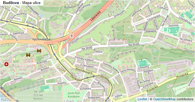 Budilova - mapa ulice