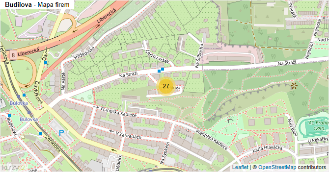 Budilova - mapa firem