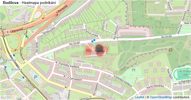 Budilova - mapa podnikání