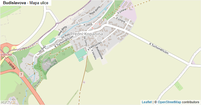 Budislavova - mapa ulice