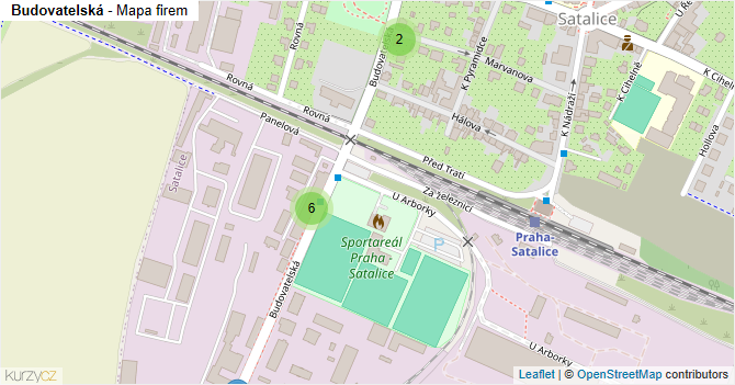 Budovatelská - mapa firem