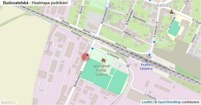 Budovatelská - mapa podnikání