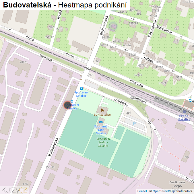 Mapa Budovatelská - Firmy v ulici.