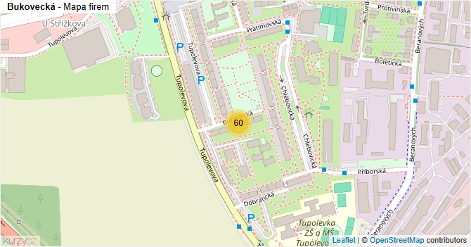 Bukovecká - mapa firem