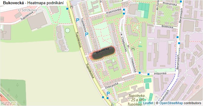 Bukovecká - mapa podnikání