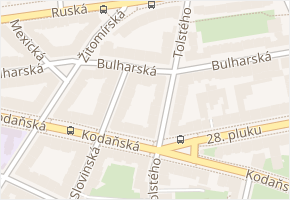 Bulharská v obci Praha 3 - mapa ulice