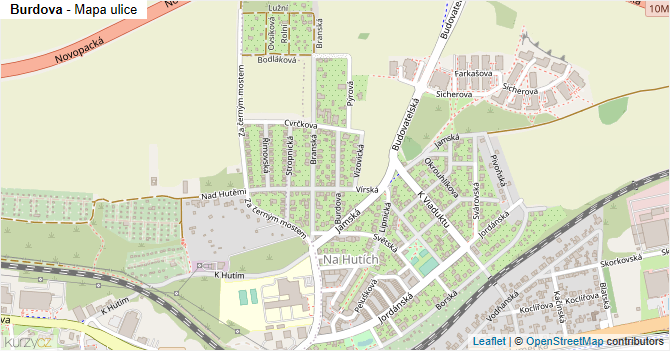 Burdova - mapa ulice