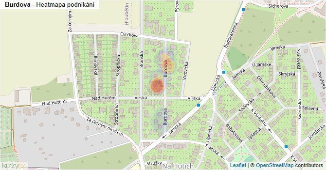 Burdova - mapa podnikání