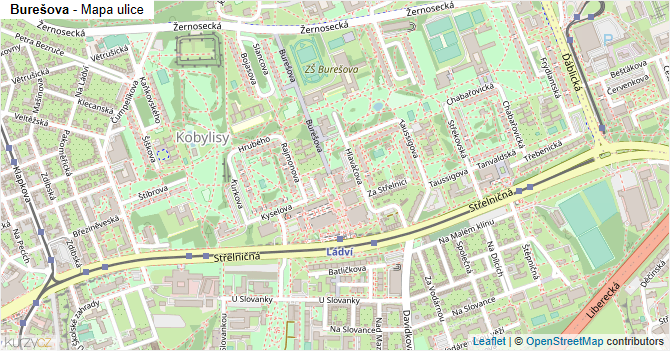 Burešova - mapa ulice