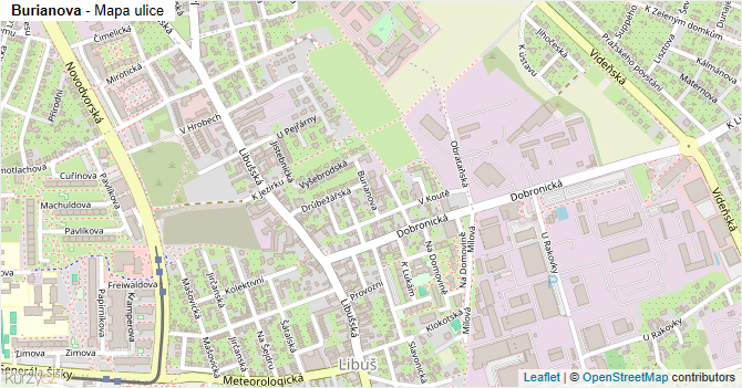 Burianova - mapa ulice