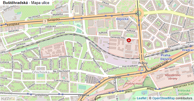 Buštěhradská - mapa ulice