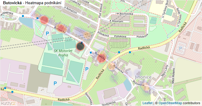 Butovická - mapa podnikání