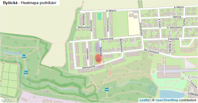 Byšická - mapa podnikání