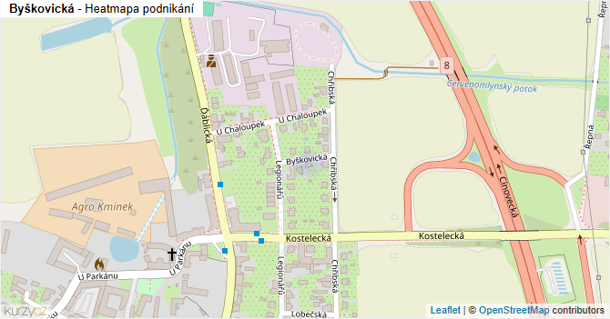 Byškovická - mapa podnikání