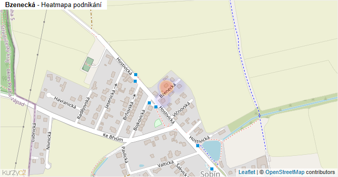 Bzenecká - mapa podnikání