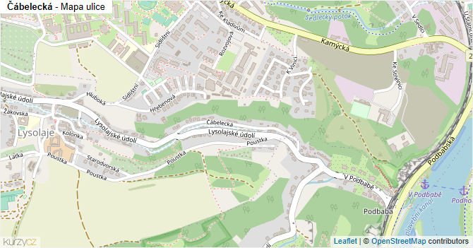 Čábelecká - mapa ulice