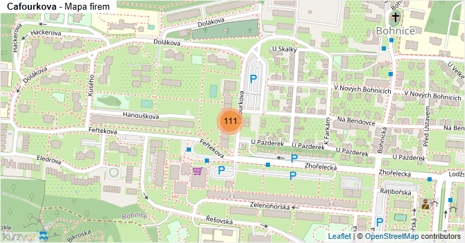Cafourkova - mapa firem