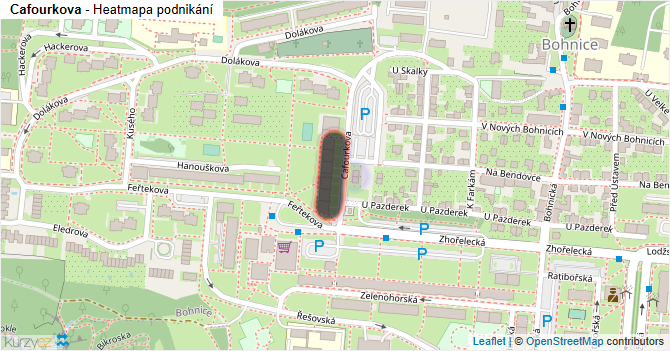 Cafourkova - mapa podnikání