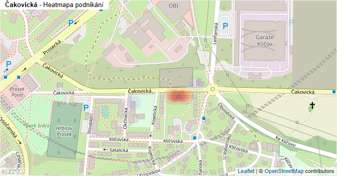 Čakovická - mapa podnikání