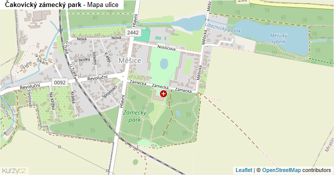 Čakovický zámecký park - mapa ulice